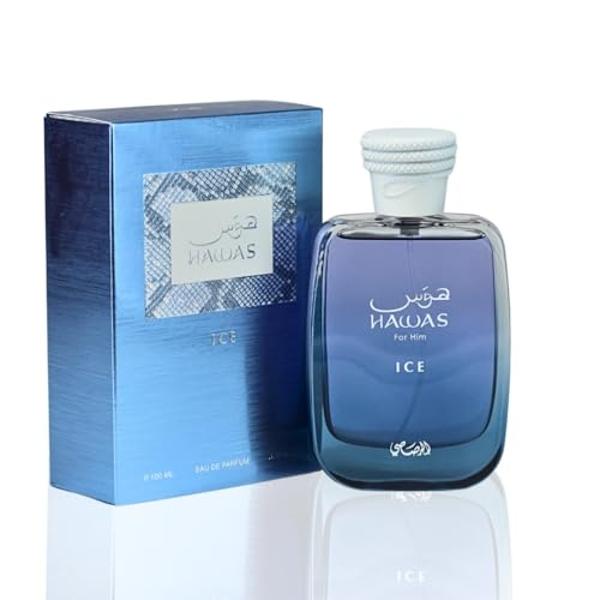 RASASI Hawas Ice for Men Eau de Parfum, 100 ml (3,4 oz), fragancia árabe premium