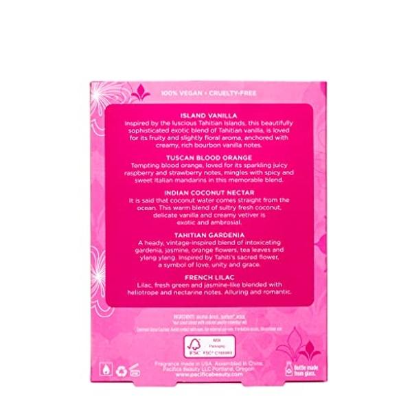 Set de perfumes Pacifica Beauty Wanderlust & Moon Moods, fragancias de viaje, vainilla isleña, lila francesa, perfume vegano puro, 0.05 fl oz cada uno (juego de 10)