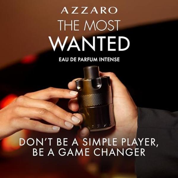 Azzaro The Most Wanted Eau de Parfum Intense - Colonia amaderada y seductora para hombre - Fragancia fougère, ambarada y especiada para una cita nocturna - Duradero - Perfumes de l
