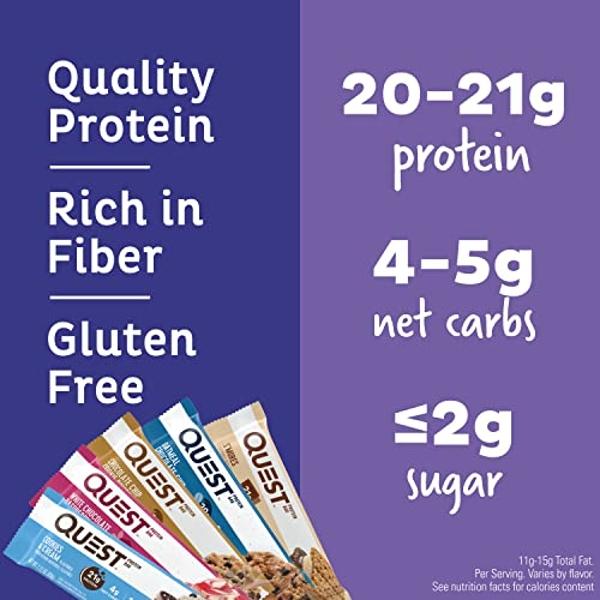 Barras de proteína Quest Nutrition Ultimate Variety Pack, altas en proteínas, bajas en carbohidratos, sin gluten, aptas para dieta cetogénica, 12 unidades