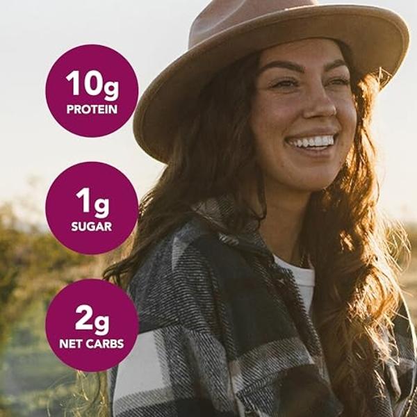 Barras de proteína pura, ricas en proteínas, refrigerios nutritivos para aumentar la energía, bajas en azúcar, sin gluten, sabor a mantequilla de cacahuete y chocolate, 50 g, 12 un