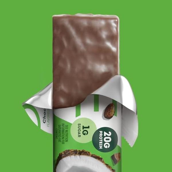 Barras de proteína ONE, sabor a chocolate y almendras, sin gluten, con 20 g de proteína y 1 g de azúcar, producto básico de la despensa, 54 g (paquete de 12), el empaque puede vari