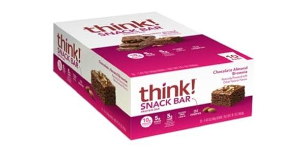 Barras de proteína ONE, sabor a chocolate y almendras, sin gluten, con 20 g de proteína y 1 g de azúcar, producto básico de la despensa, 54 g (paquete de 12), el empaque puede vari