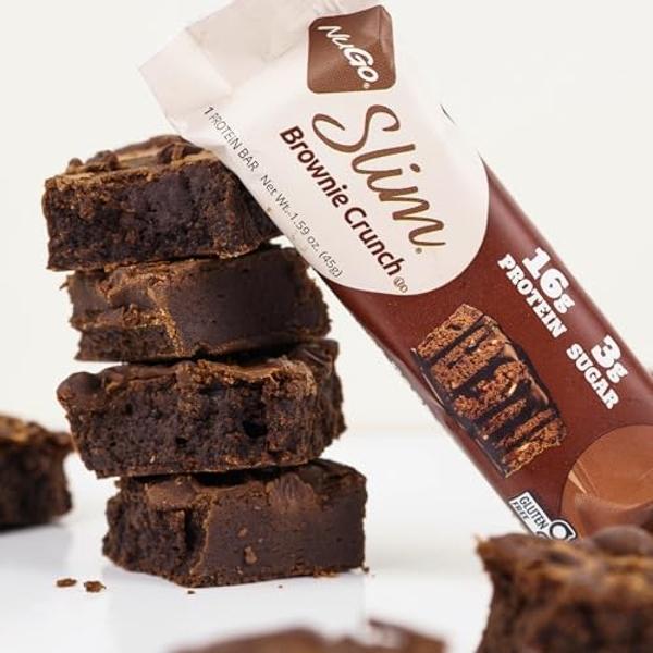 Barritas de proteína veganas orgánicas Orgain, sabor brownie de chocolate - 10 g de proteína vegetal, snacks saludables bajos en calorías, sin lactosa ni soja, sin gluten, sin OMG 