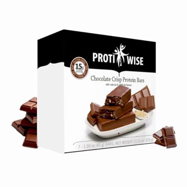Barrita nutricional Protiwise High Protein | Chocolate | Barrita de proteína de 15 g | Barrita sustitutiva de comida | Sin gluten, baja en grasas y azúcares, apta para dietas keto 