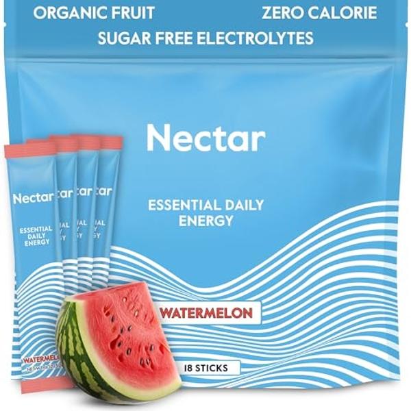 Nectar Energy Booster - Cafeína orgánica, vitamina B12 y electrolitos - Sin azúcar y cero calorías - Alternativa saludable al café, bebida energética y refresco - Suplemento de hid