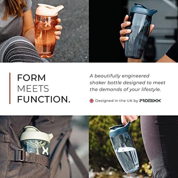 Botella mezcladora de proteínas Promixx PURSUIT: Botellas mezcladoras deportivas premium para mezclas de proteínas y batidos de suplementos. Vaso mezclador de proteínas fácil de li