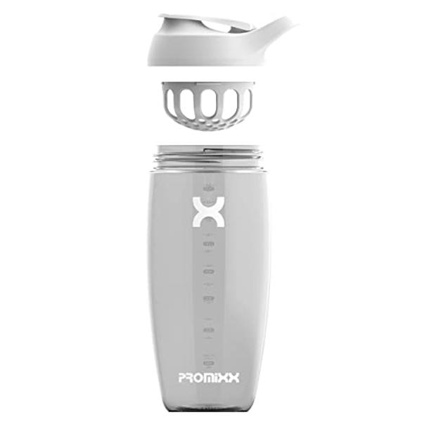 Botella mezcladora de proteínas Promixx PURSUIT: Botellas mezcladoras deportivas premium para mezclas de proteínas y batidos de suplementos. Vaso mezclador de proteínas fácil de li