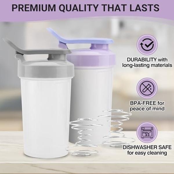 Botella mezcladora de proteínas de 355 ml (12 oz) - Vaso mezclador de grado alimenticio para batidos de proteínas de 355 ml (12 oz) - Botella mezcladora pequeña para mezclas de pro