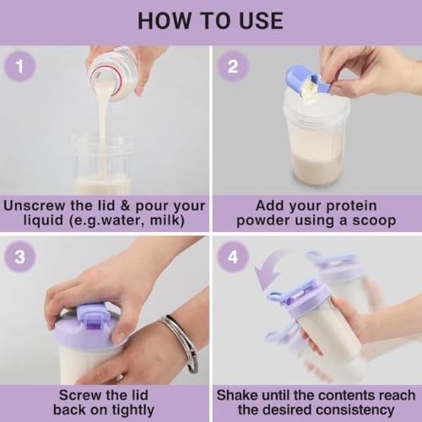 Botella mezcladora de proteínas de 355 ml (12 oz) - Vaso mezclador de grado alimenticio para batidos de proteínas de 355 ml (12 oz) - Botella mezcladora pequeña para mezclas de pro