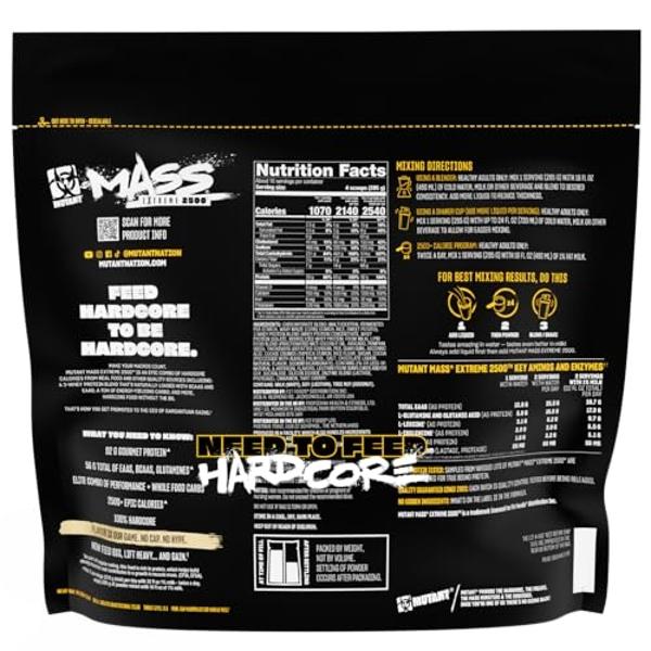 Mutant Mass Extreme Gainer – Proteína de suero en polvo – Aumenta el volumen y la fuerza muscular – Calorías limpias de alta densidad (Galletas con crema, 2.7 kg)