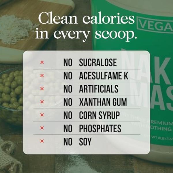 NAKED Vegan Mass - Ganador de peso vegano de vainilla - 1230 calorías, sin OMG, sin soja ni gluten, sin ingredientes artificiales - 5,5 kg a granel - 17 porciones