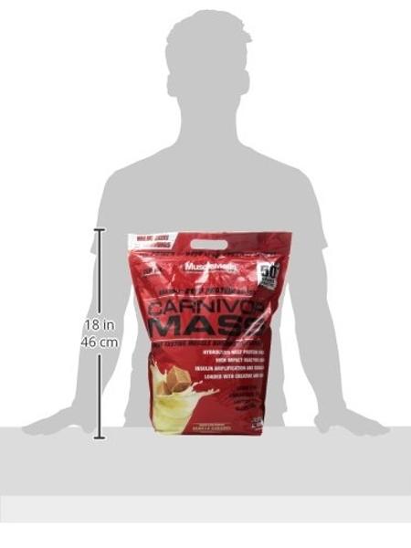 MuscleMeds Carnivor Mass Anabolic Beef Protein Gainer, sabor vainilla y caramelo, 4.5 kg