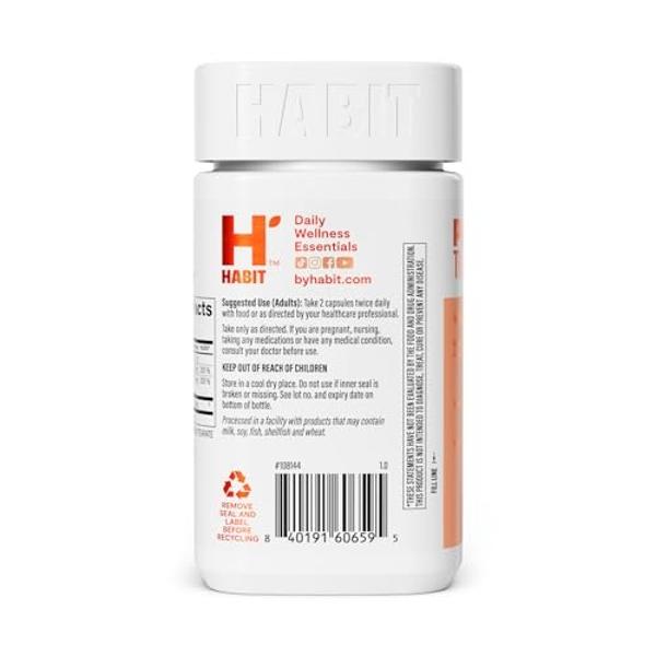 Suplemento de colágeno Habit (paquete de 2, 120 cápsulas) - Nueva imagen, 2000 mg de péptidos de colágeno, vitaminas C y E, salud cutánea, antioxidantes, sin OMG ni gluten.