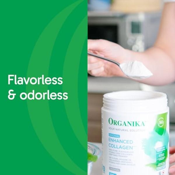 Péptidos de colágeno hidrolizado en polvo Organika: Colágeno en polvo sin sabor y de fácil absorción para piel, cabello, uñas, articulaciones, músculos e intestino - Cetogénico, si