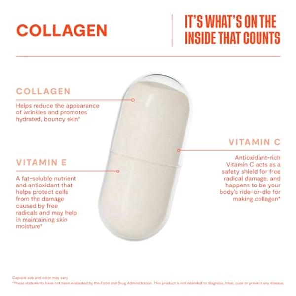 Suplemento de colágeno Habit (paquete de 2, 120 cápsulas) - Nueva imagen, 2000 mg de péptidos de colágeno, vitaminas C y E, salud cutánea, antioxidantes, sin OMG ni gluten.