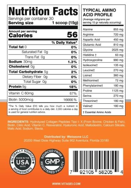 SOBRE TU COLÁGENO Colágeno en polvo Peptide Energy para cabello, uñas y piel, tipo I y III. Cafeína para energía, vitamina C, biotina, ácido hialurónico, cero azúcar. 8.92 oz (Marg