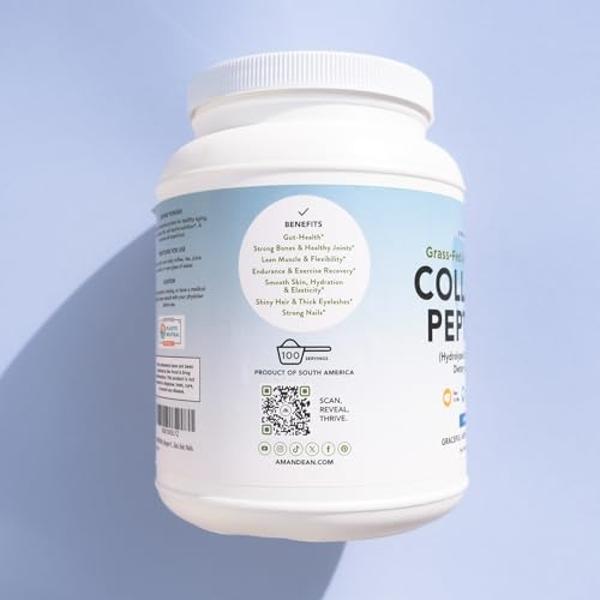 Péptidos de colágeno hidrolizado en polvo Organika: Colágeno en polvo sin sabor y de fácil absorción para piel, cabello, uñas, articulaciones, músculos e intestino - Cetogénico, si