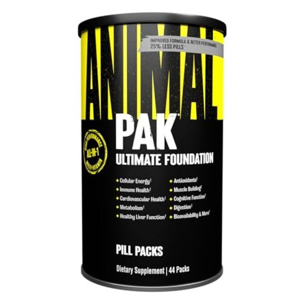 Animal Pak - Multivitamínico práctico para hombres y mujeres. Paquete diario de vitaminas y suplementos todo en uno. Zinc, vitaminas C, B y D, aminoácidos y refuerzo inmunitario. N