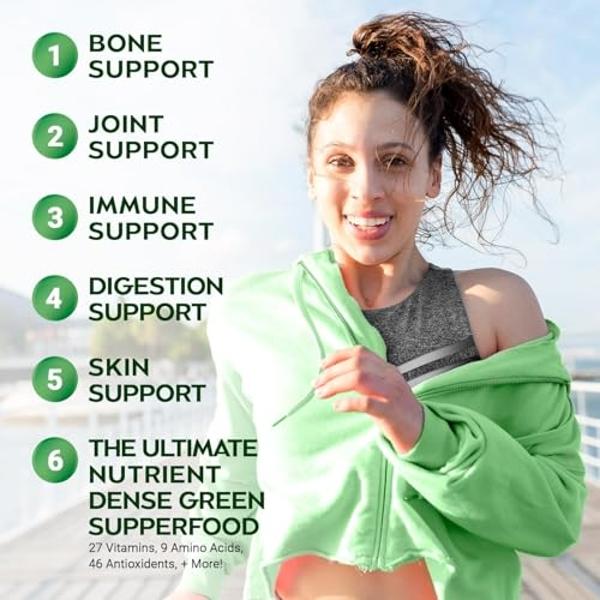 Cápsulas de Moringa Rosabella - Moringa pura en polvo, superalimento para la energía, la piel, el sistema inmunitario y la salud intestinal, rico en antioxidantes, vitaminas esenci