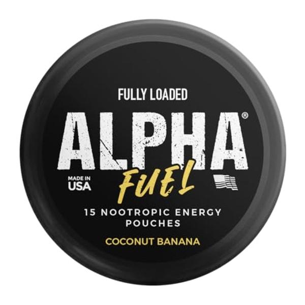 Bolsitas de nootrópicos Alpha Fuel (Coconut Banana Fuel) con cafeína, Alpha GPC, tirosina, taurina, guaraná y más.