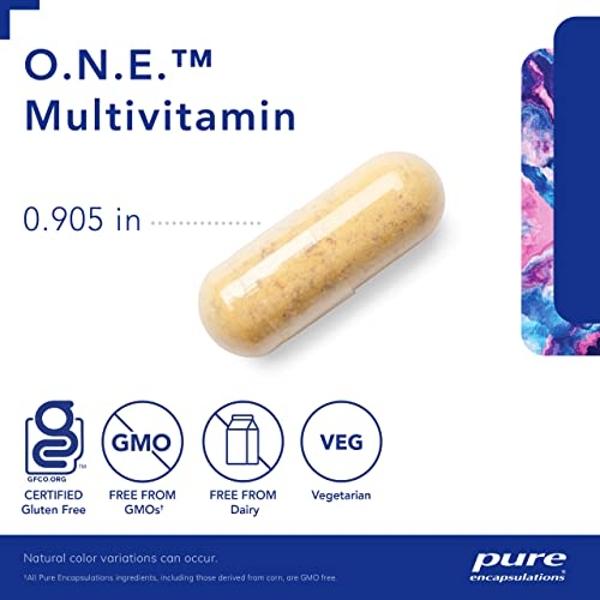 Multivitamínico O.N.E. de Pure Encapsulations - Multivitamínico de una toma diaria con complejo antioxidante de metafolina, CoQ10 y luteína para favorecer la visión, la función cog