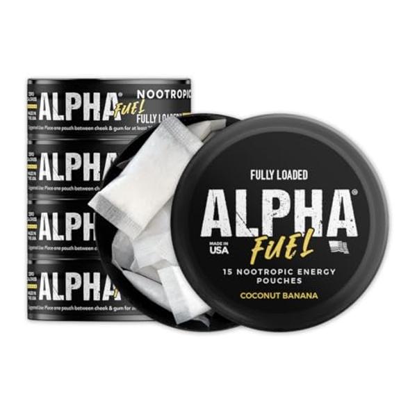 Bolsitas de nootrópicos Alpha Fuel (Coconut Banana Fuel) con cafeína, Alpha GPC, tirosina, taurina, guaraná y más.