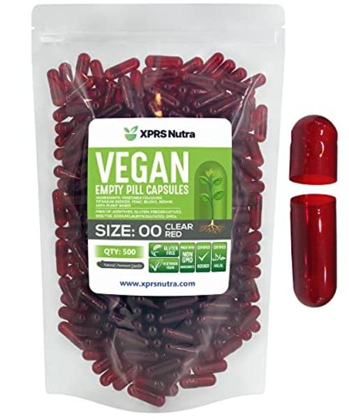 Cápsulas vacías XPRS Nutra tamaño 0 - 100 unidades - Cápsulas veganas vacías - Cápsulas vegetarianas vacías - Relleno de cápsulas vegetales casero - Tapas vacías para cápsulas vege