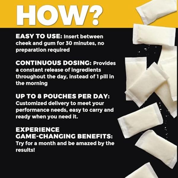 Bolsitas de nootrópicos Alpha Fuel (Apple Mint Fuel) con cafeína, Alpha GPC, tirosina, taurina, guaraná y más.