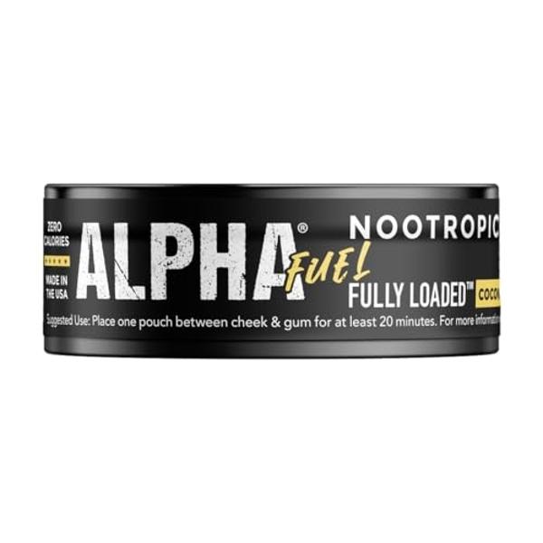 Bolsitas de nootrópicos Alpha Fuel (Coconut Banana Fuel) con cafeína, Alpha GPC, tirosina, taurina, guaraná y más.