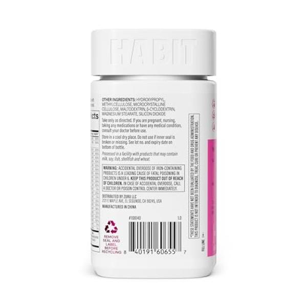 Multisuplemento para mujeres Habit (60 cápsulas) - Nueva imagen, favorece la salud y el bienestar general, 23 vitaminas y minerales esenciales, extractos de frutas, folato, hierro,