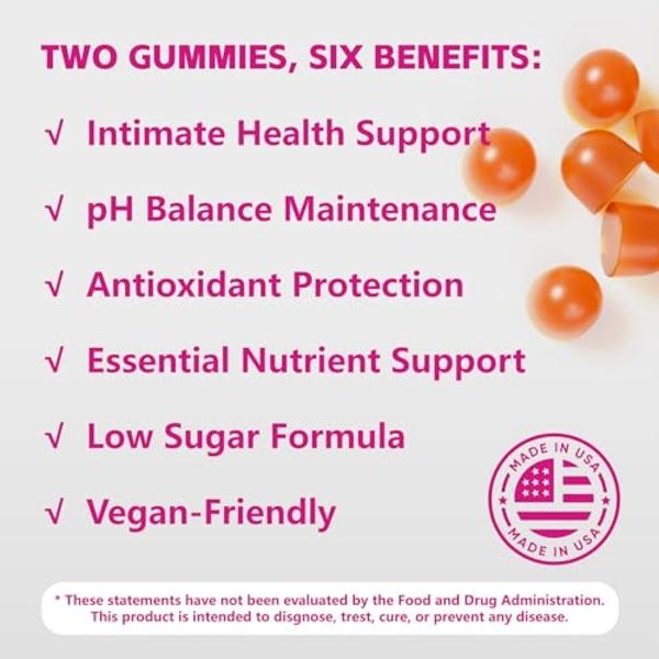 Gomitas premium de equilibrio femenino para mujeres - Gomitas de piña hawaiana para apoyar el equilibrio del pH - Deliciosas gomitas de equilibrio del pH para mujeres con apoyo inm