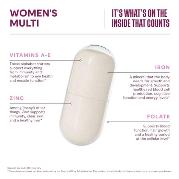 Multisuplemento para mujeres Habit (60 cápsulas) - Nueva imagen, favorece la salud y el bienestar general, 23 vitaminas y minerales esenciales, extractos de frutas, folato, hierro,