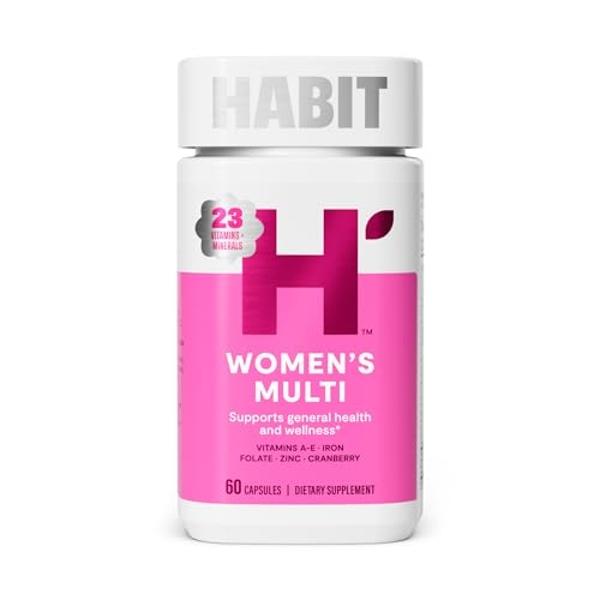 Multisuplemento para mujeres Habit (60 cápsulas) - Nueva imagen, favorece la salud y el bienestar general, 23 vitaminas y minerales esenciales, extractos de frutas, folato, hierro,
