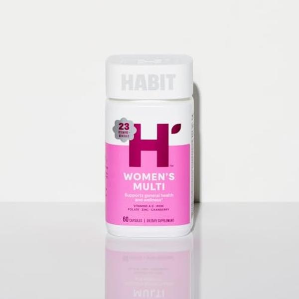 Multisuplemento para mujeres Habit (60 cápsulas) - Nueva imagen, favorece la salud y el bienestar general, 23 vitaminas y minerales esenciales, extractos de frutas, folato, hierro,