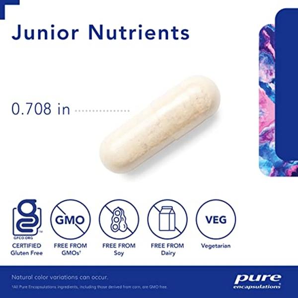 Pure Encapsulations Junior Nutrients - Multivitamínico para niños y adolescentes - Sin hierro - Con calcio, vitamina D3 y vitamina C - Sin OMG y vegetariano - 120 cápsulas