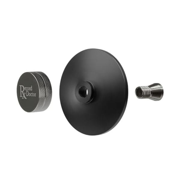 Abrazadera para tocadiscos de perfil bajo Record Doctor, cromada en negro