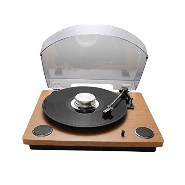 Tocadiscos De Vinilo Vintage Con Bluetooth, 3 Velocidades, Transmisión Por Correa, Altavoces Hi Fi Y Contrapeso Ajustable Reproductor De Lp Retro Portatil Para Decoracion Del Hoga