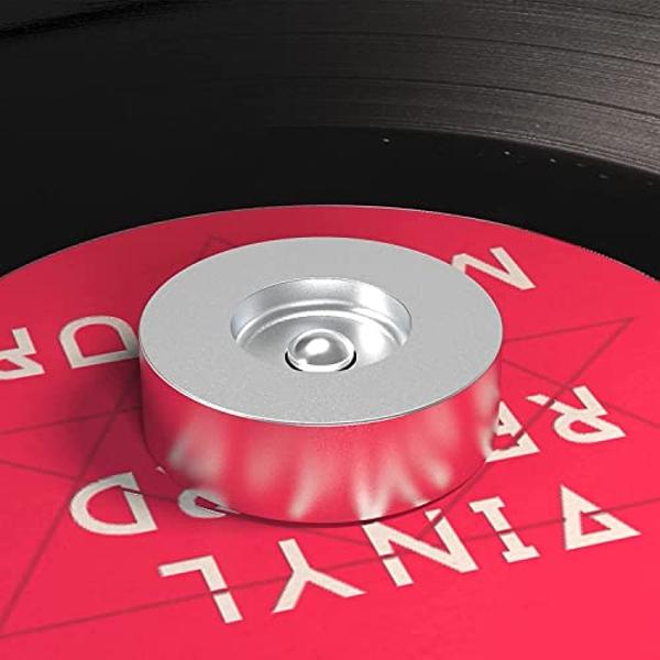 Tocadiscos de vinilo con altavoces externos de estantería, tocadiscos estéreo Bluetooth vintage de 33-1/3" (45-78 RPM), sistema de transmisión por correa, cubierta antipolvo, parad