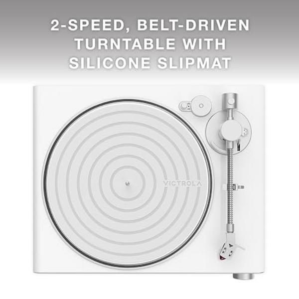 Victrola Stream Carbon - Tocadiscos de 2 velocidades con Bluetooth y transmisión Wi-Fi, compatible con Sonos, transmisión Wi-Fi UPnP, relé Roon Ready, cápsula roja Ortofon 2M y bra