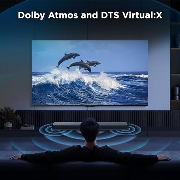 Barra de sonido TCL S55H S Class de 2.1 canales con Dolby Atmos, DTS Virtual:X, subwoofer inalámbrico, transmisión de música por Bluetooth y calibración automática de la sala.
