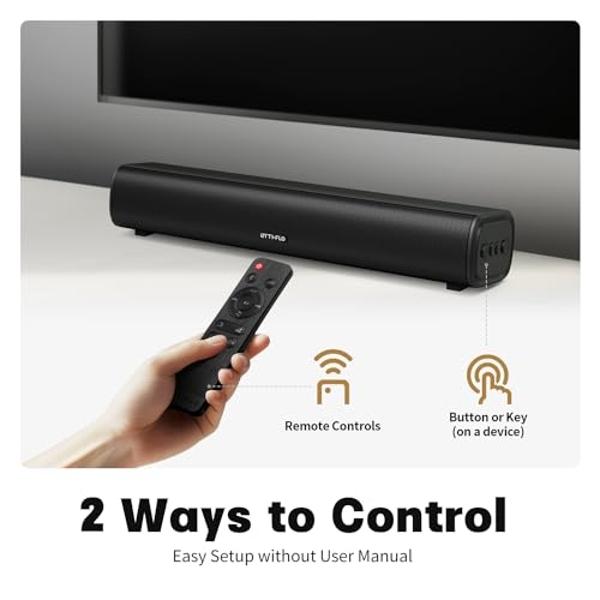 Barra de sonido envolvente virtual ULTIMEA de 7.1 canales para Smart TV con 4 altavoces envolventes, potencia máxima de 330 W, sistema de sonido envolvente para TV, control mediant