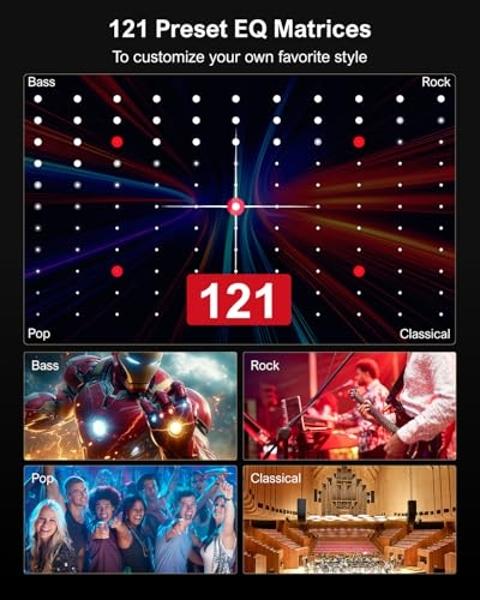 Barra de sonido envolvente virtual ULTIMEA de 7.1 canales para Smart TV con 4 altavoces envolventes, potencia máxima de 330 W, sistema de sonido envolvente para TV, control mediant