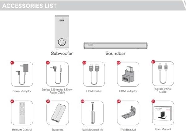 Barras de sonido para TV de 16 pulgadas, barra de sonido cinematográfica para TV con graves impactantes, barra de sonido Bluetooth para TV con control remoto, altavoces para TV mon