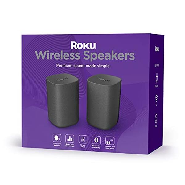 Altavoces inalámbricos Roku (para Roku Streambars o Roku TV), color negro, 2 unidades (paquete de 1)