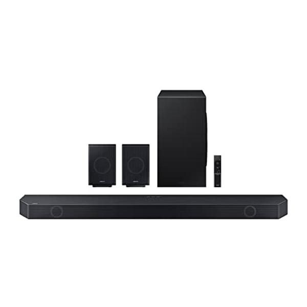 Barra de sonido SAMSUNG HW-Q990C de 11.1.4 canales con Dolby Audio inalámbrico, altavoces traseros incluidos con Q-Symphony, SpaceFit Sound Pro, sonido adaptativo, Game Mode Pro, A
