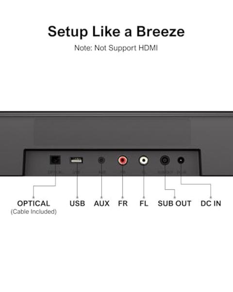 Barra de sonido envolvente virtual ULTIMEA de 7.1 canales para Smart TV con 4 altavoces envolventes, potencia máxima de 330 W, sistema de sonido envolvente para TV, control mediant