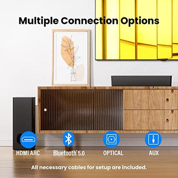 Barra de sonido inmersiva todo en uno VIZIO Serie M 2.1 con 6 altavoces de alto rendimiento, Dolby Atmos, DTS:X, subwoofers integrados y compatibilidad con Alexa, M213ad-K8, modelo