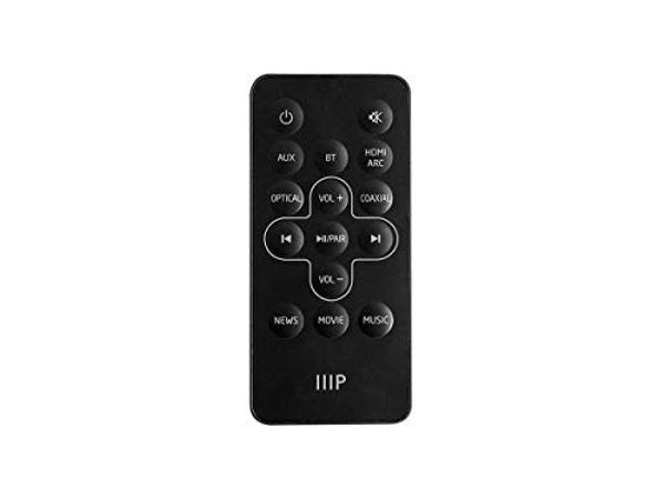 Barra de sonido Monoprice Premium Slim de 8 ohmios, con entradas HDMI ARC, Bluetooth 4.2, óptica y coaxial, color negro, 35,5 pulgadas