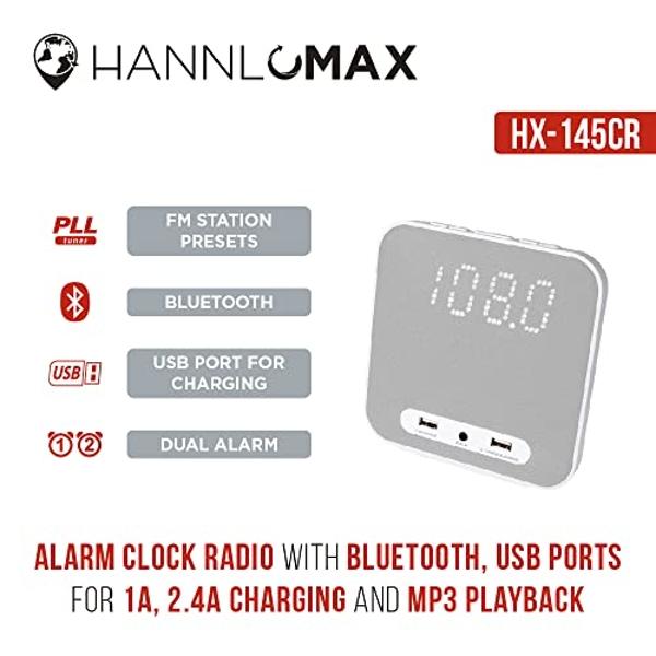 Reloj despertador iHome para dormitorio con cargador inalámbrico, altavoz Bluetooth y cargador USB para iPhone, Android y más (iBTW38)